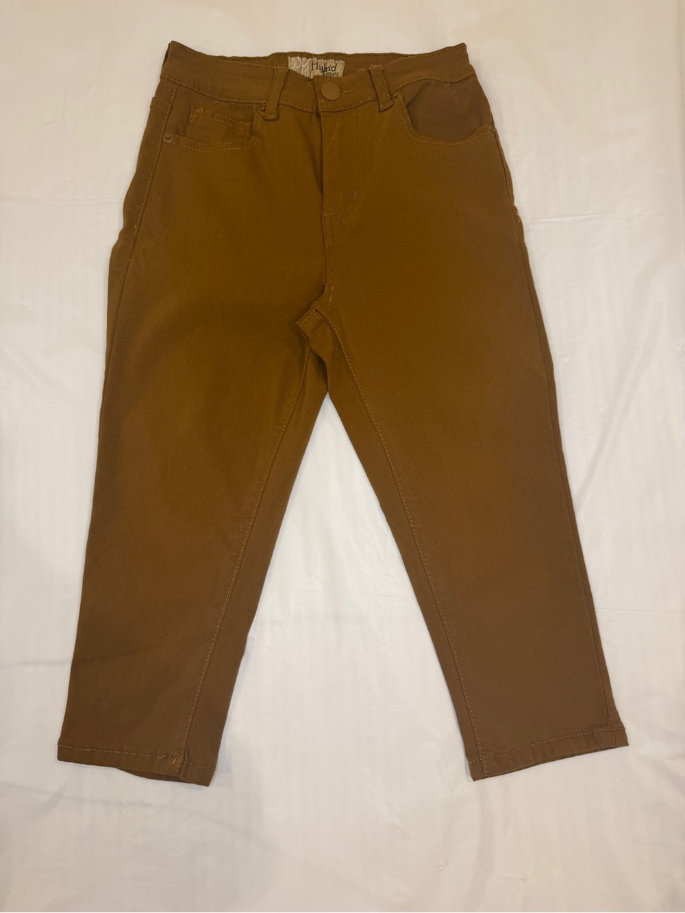 Hybrid & company Women's Brown Cropped Stretch Pants